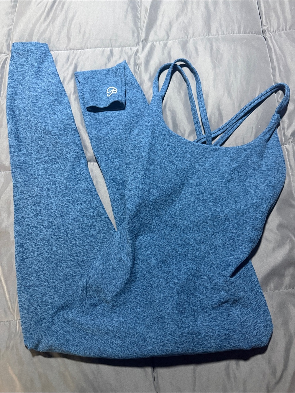 Bombshell sportswear heathered Blue Strappy Women's jumpsuit size S